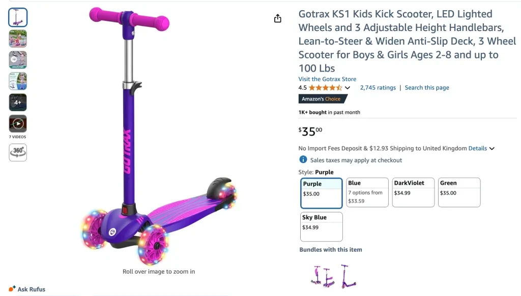 Gotrax KS1 Kids Kick Scooter