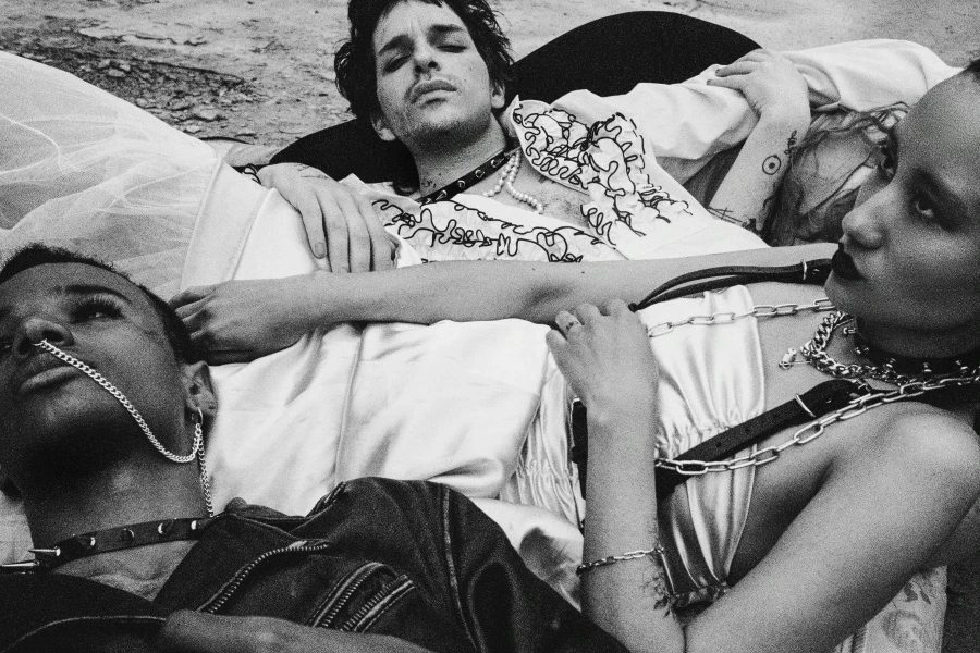 Group Lying Together on Ground