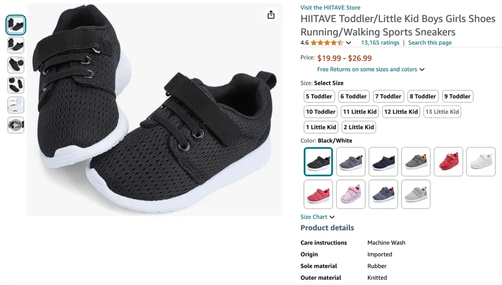 HIITAVE ToddlerLittle Kid Boys Girls Shoes