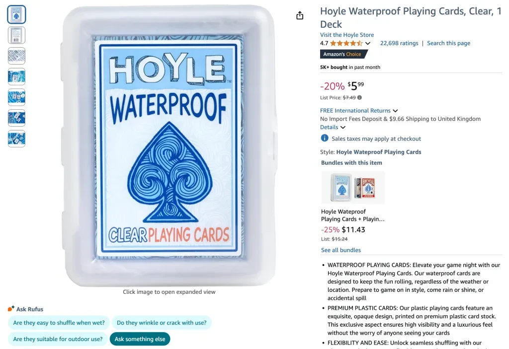 Hoyle waterproof playing cards