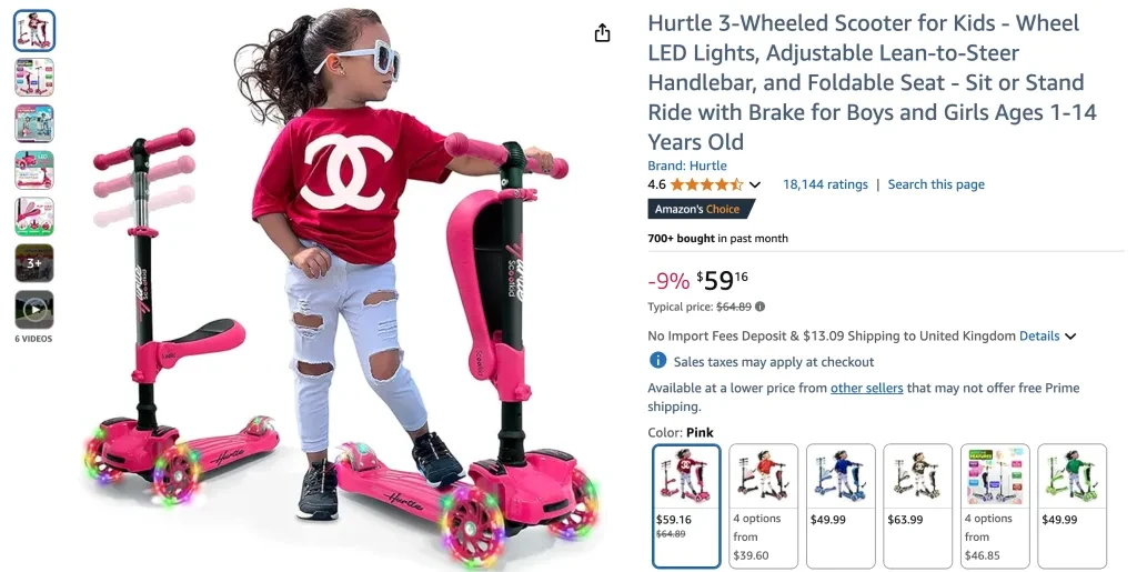 Hurtle 3-Wheeled Scooter for Kids