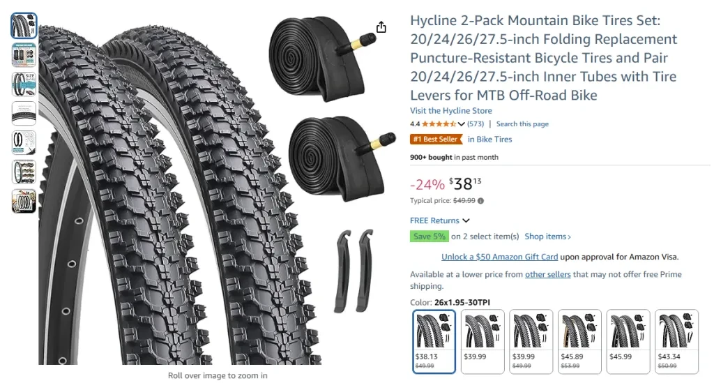 Hycline 2-Pack Mountain Bike Tires Set – 20242627.5 Inch