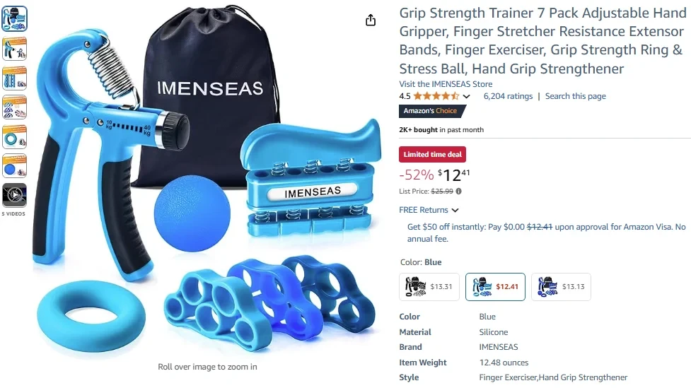 IMENSEAS Grip Strength Trainer 7 Pack