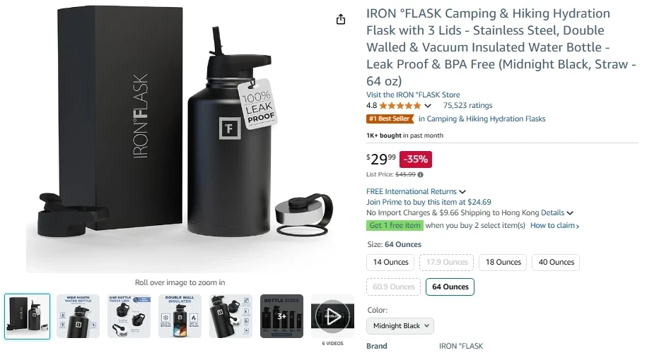 Iron Flask Sports Water Bottle