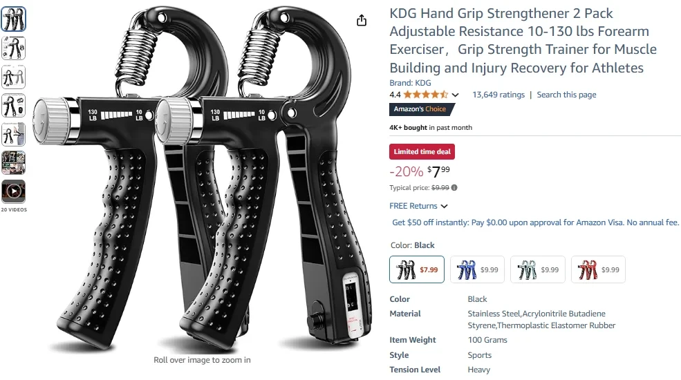 KDG Hand Grip Strengthener 2 Pack