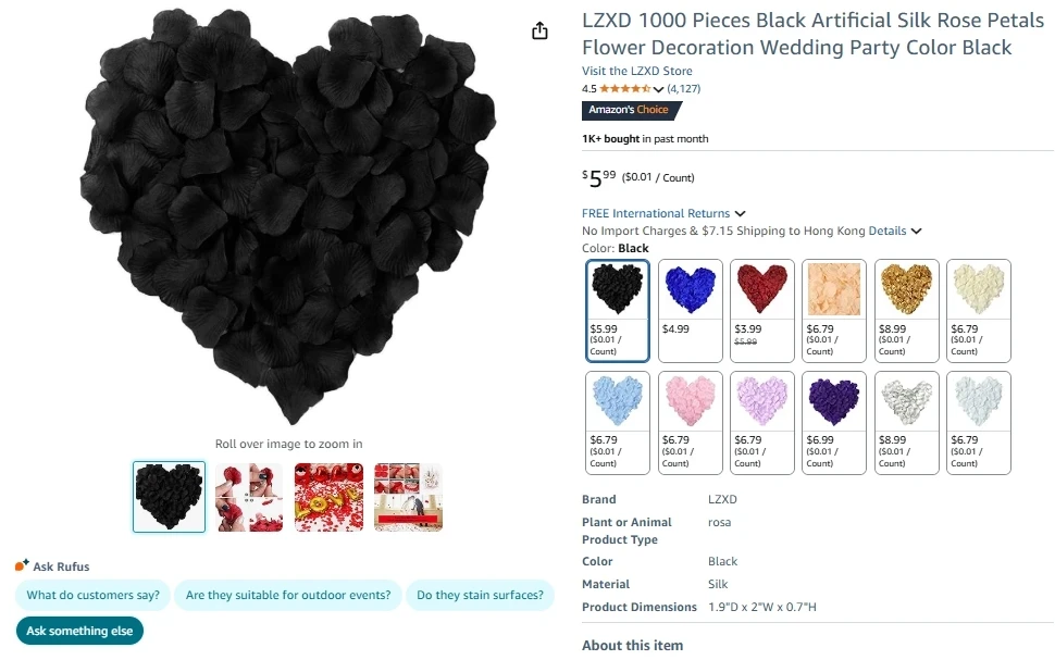 LZXD 1000 Pieces Artificial Rose Petals