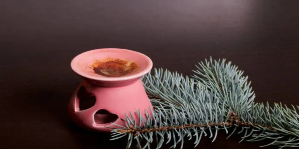 Light pink wax melter lit to warm temperature