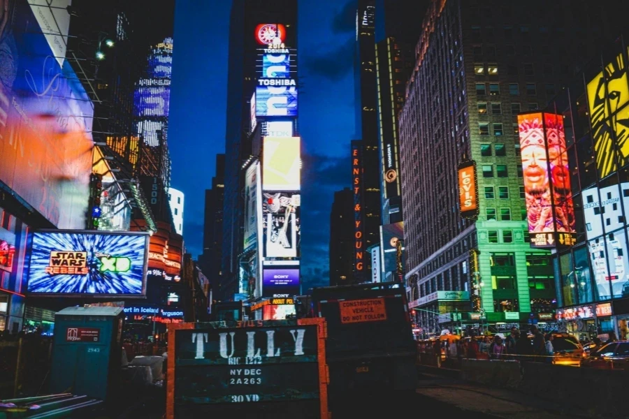 Lit Billboards Photo