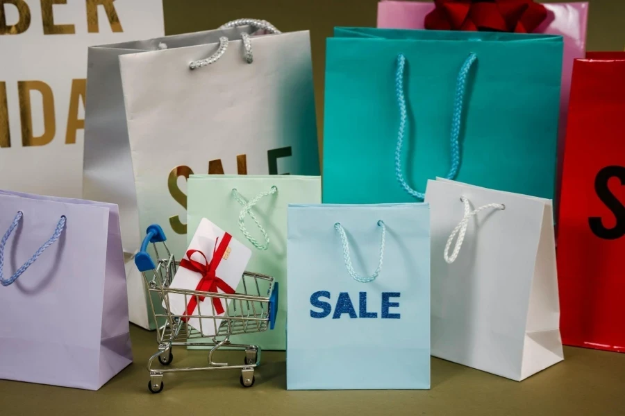 Love Paper Bags With Sale Text