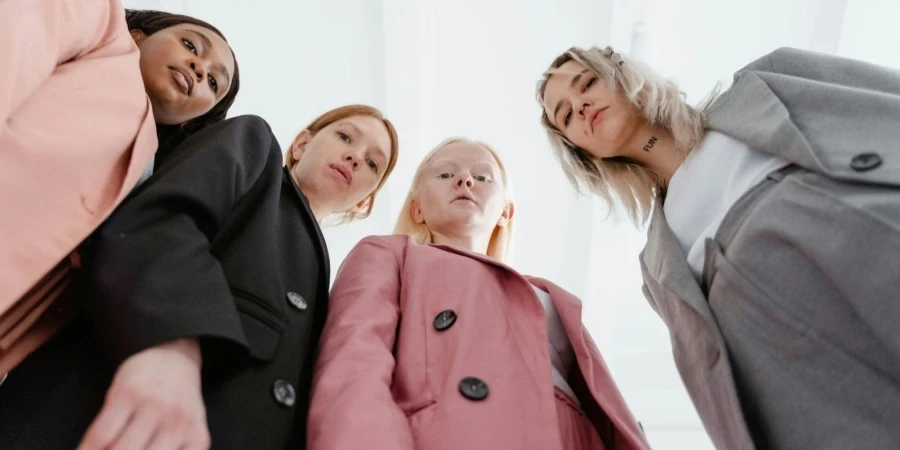 Low Angle Shot of Women Looking at the Camera