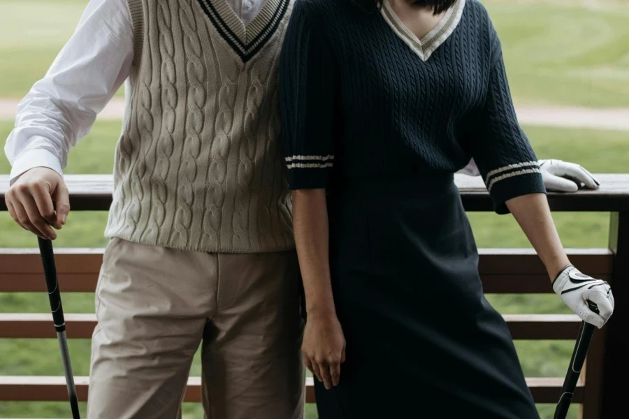 Man and Woman in Golf Attire