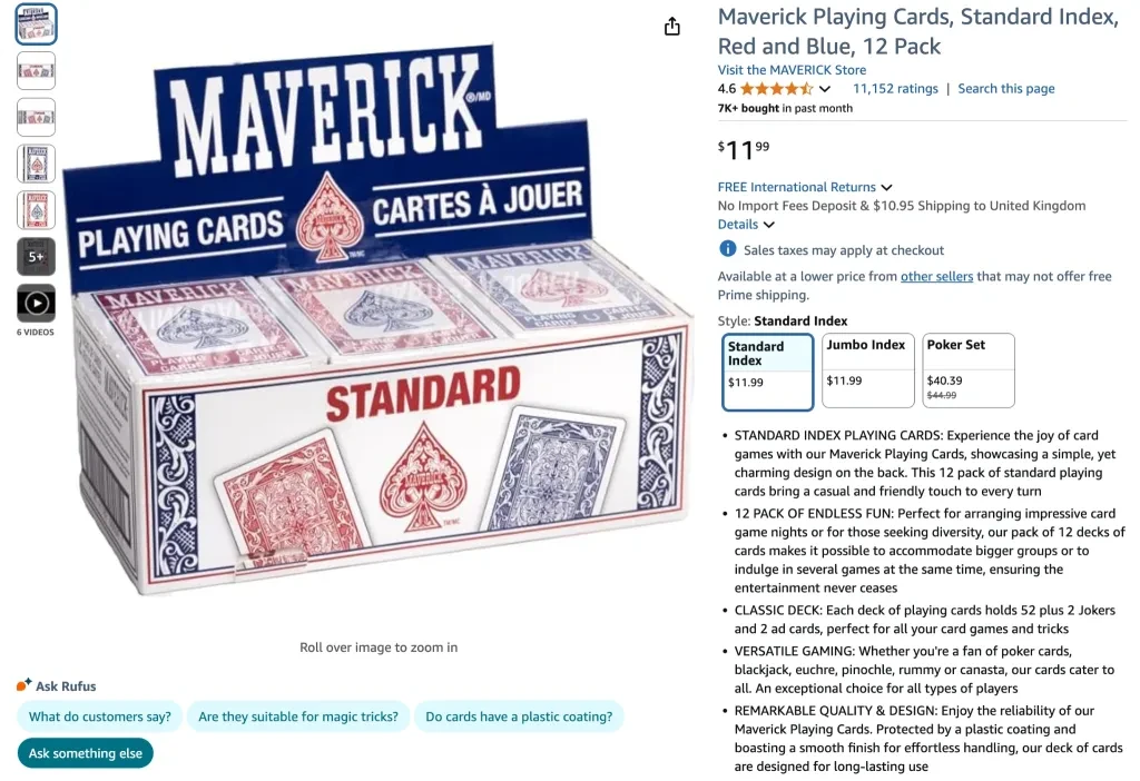Maverick playing cards