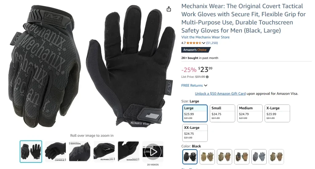 Mechanix Wear The Original Covert Tactical Work Gloves