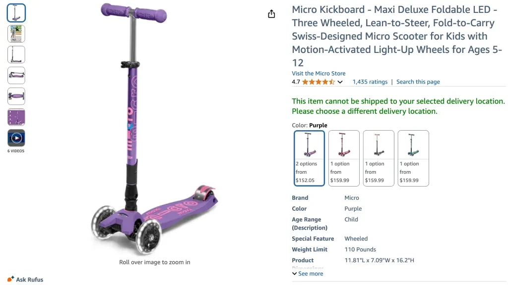 Micro Kickboard Maxi Deluxe Foldable LED