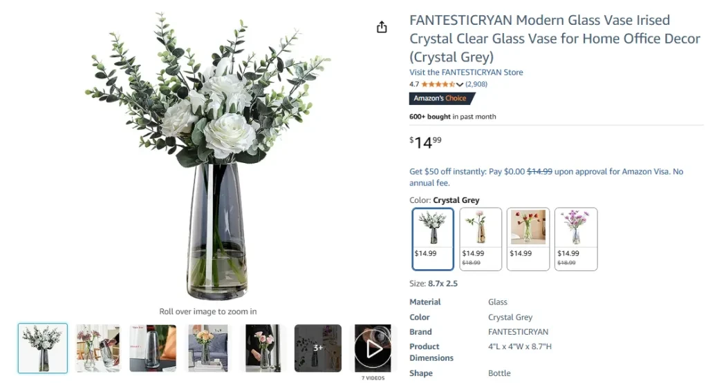 Modern Irised Crystal Vase