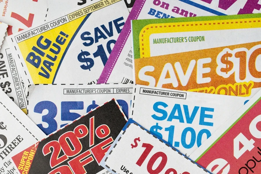 Multiple coupons grouped in a bundle