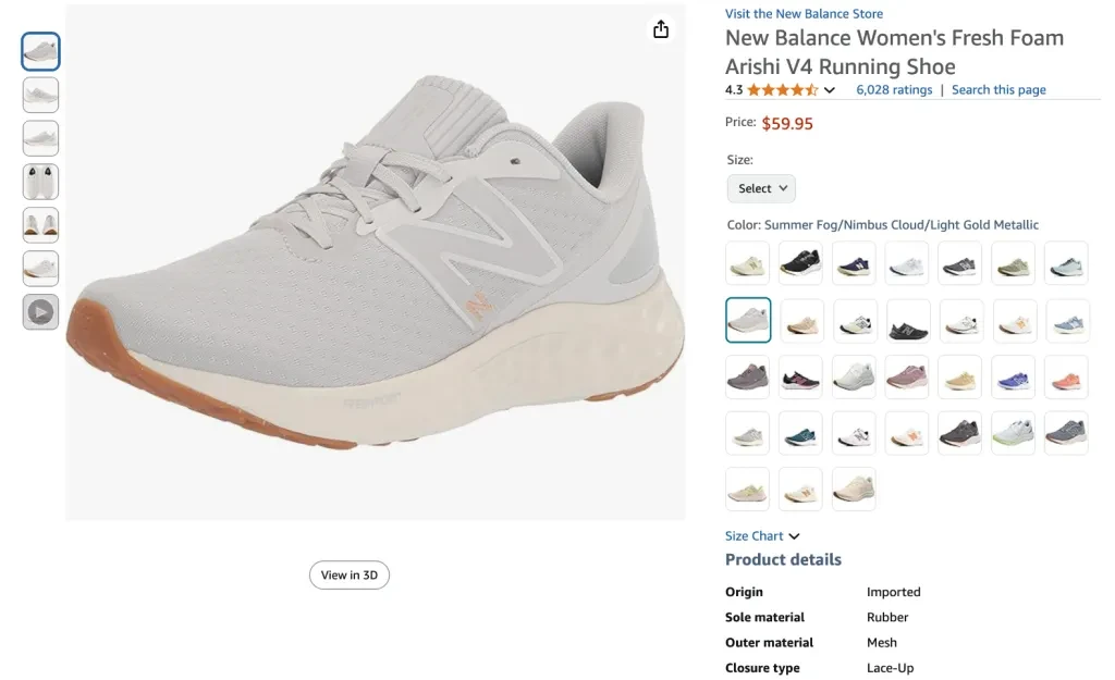 New balance women's fresh foam arishi v4 running shoe