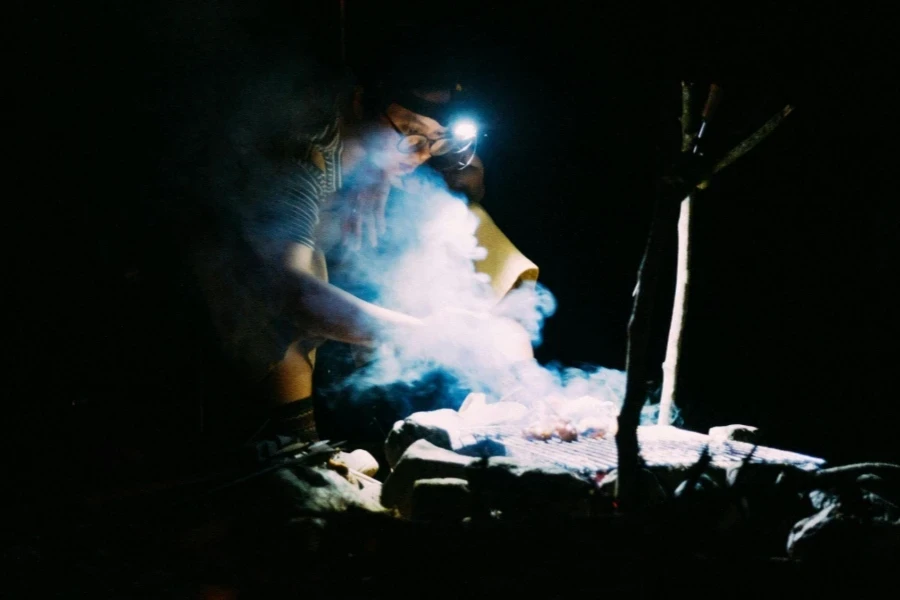 Nighttime Campfire Cooking Adventure
