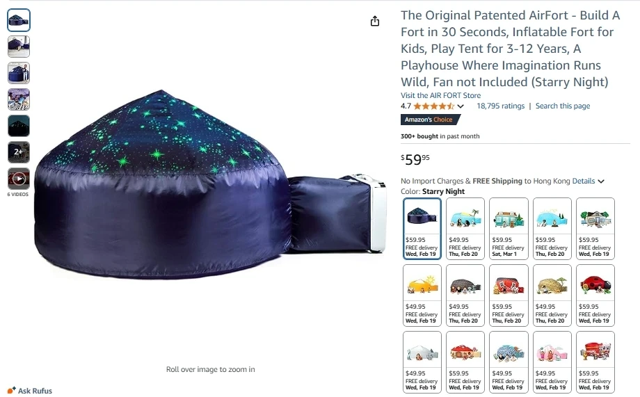 Original AirFort Inflatable Play Tent