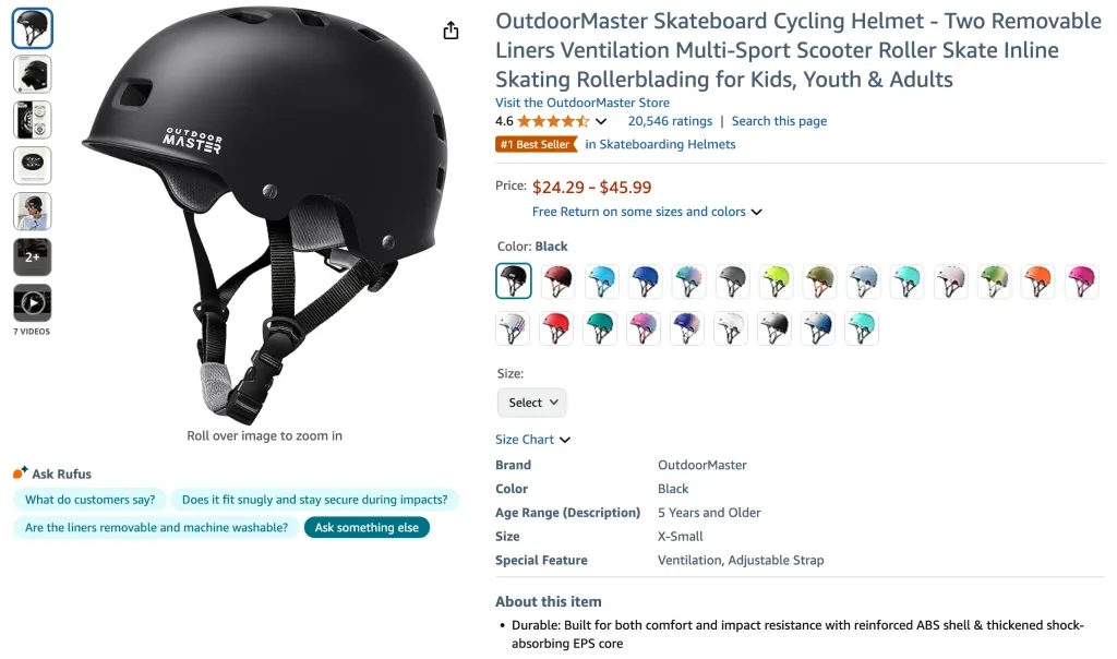OutdoorMaster Skateboard Cycling Helmet