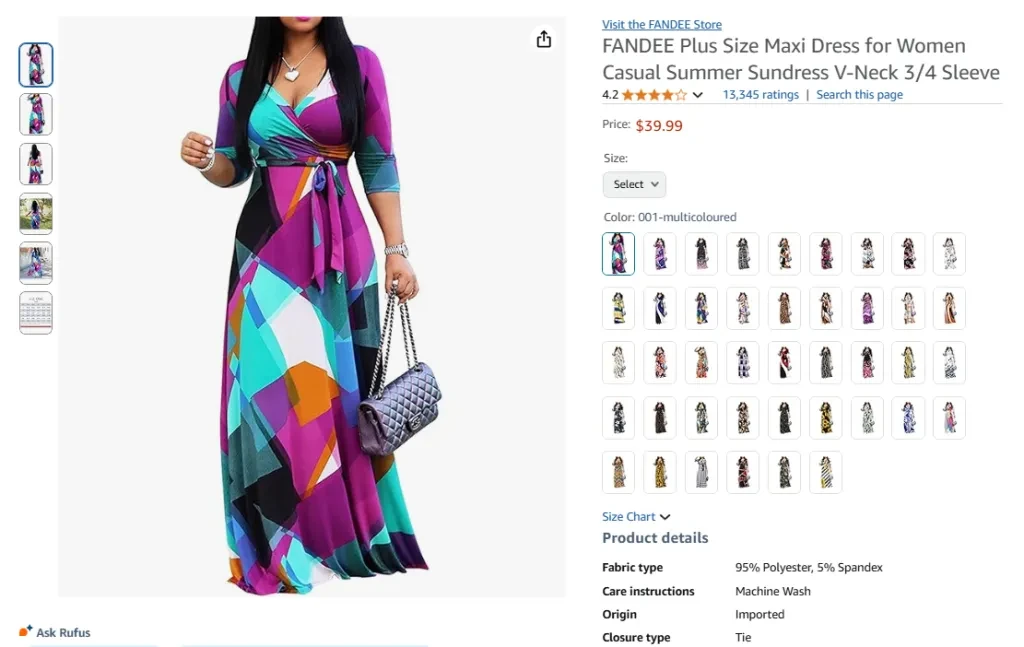 Plus Size Maxi Dress with V-Neck