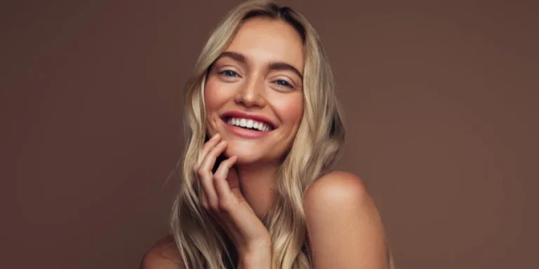 Portrait of young girl with beautiful skin and make-up