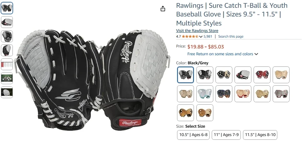 Rawlings Catchers Youth Baseball Mitt