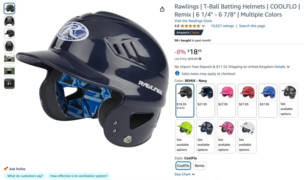 Rawlings Coolflo Remix T-Ball Batting Helmet