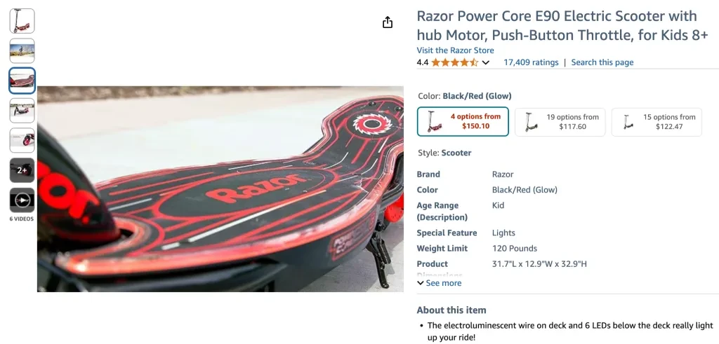 Razor Power Core E90 Electric Scooter