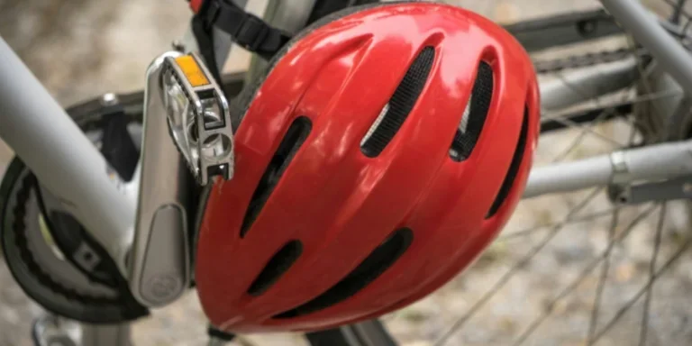 Red bike helmet