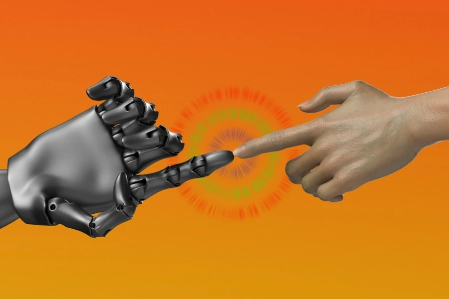 Robot and human connection with the touch