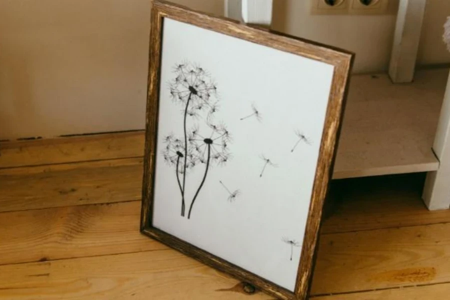 Rustic wood frame for wall art