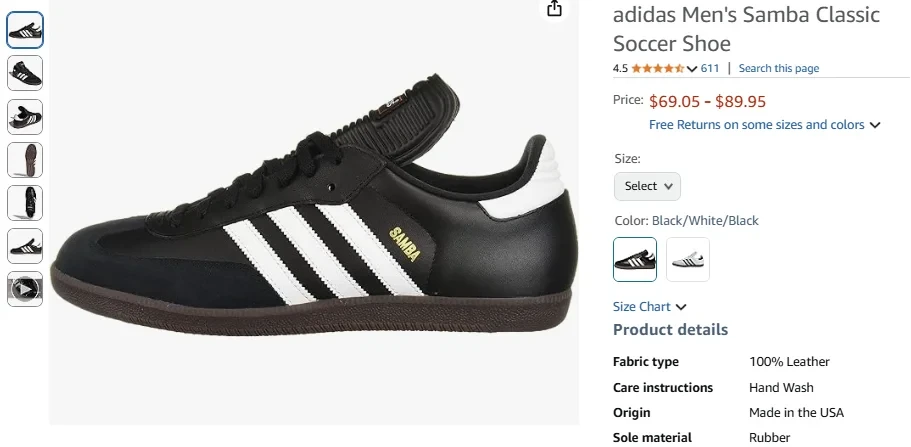Samba Classic Soccer Footwear