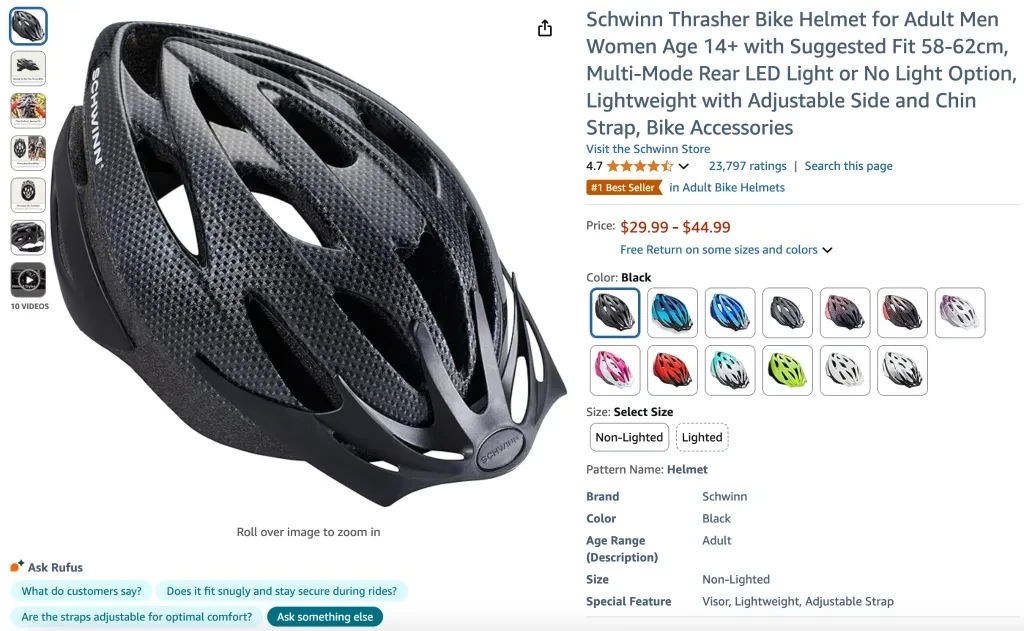 Schwinn Thrasher Bike Helmet for Adults