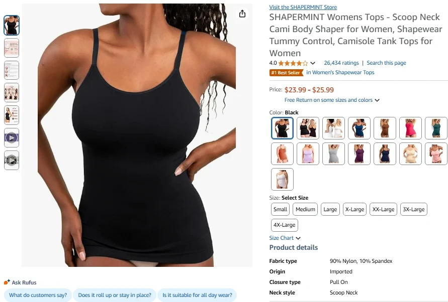 Scoop Neck Cami Body Shaper