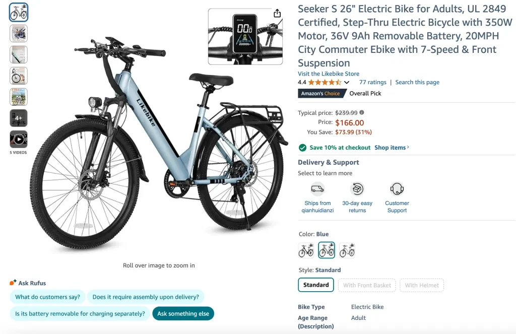 Seeker S 26 Electric Bike for Adults