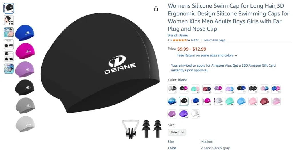Silicone Ergonomic Design Swimming Cap
