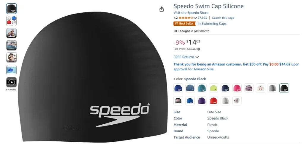 Speedo Silicone Swim Cap