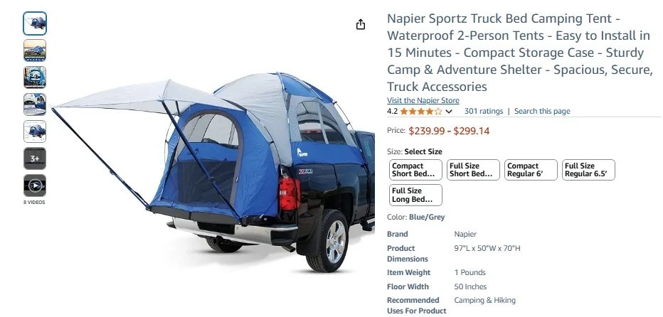 Sportz Truck Camping Tent