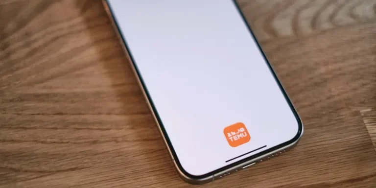 Temu symbol on a smartphone screen
