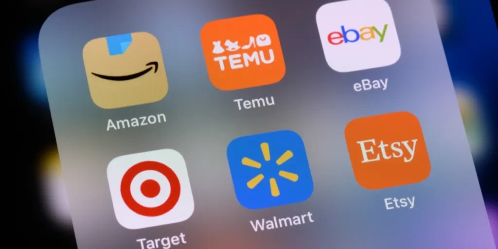 The Etsy app among other online retailers