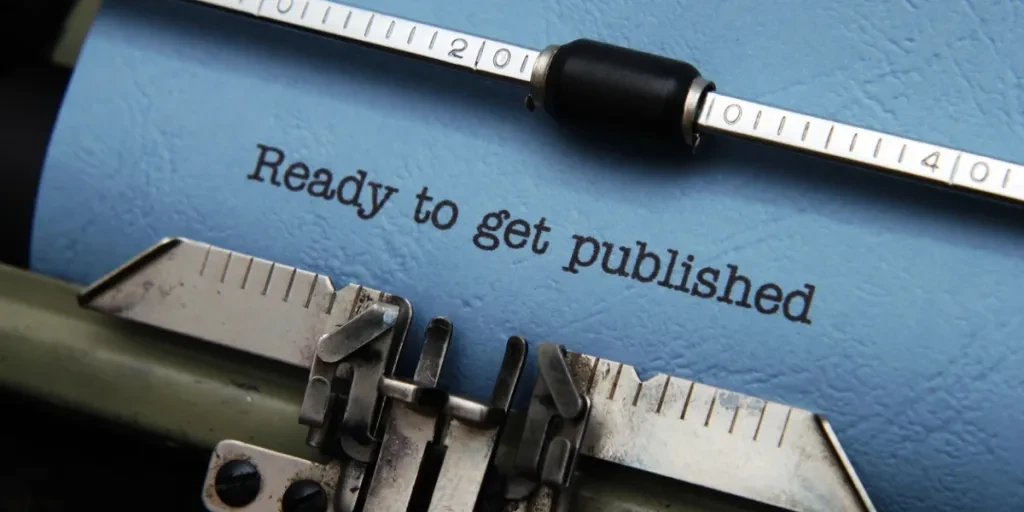 Type on a typewriter ‘ready to get published