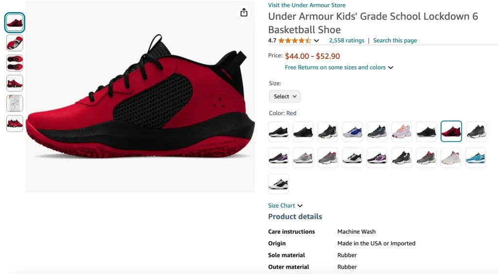 Under Armour Kids' Grade School Lockdown 6 Basketball Shoes