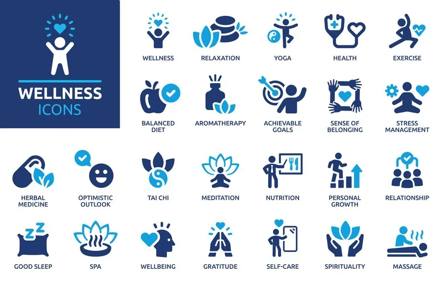 Wellness icon set
