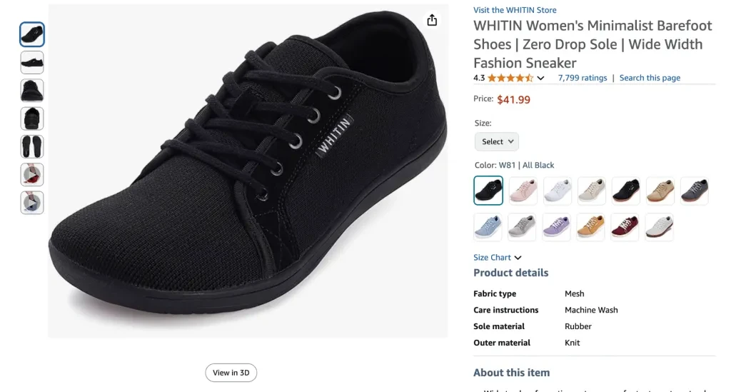 Whitin women's minimalist barefoot shoes