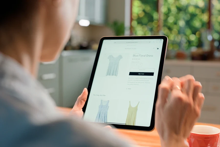 Woman preparing to preorder something online
