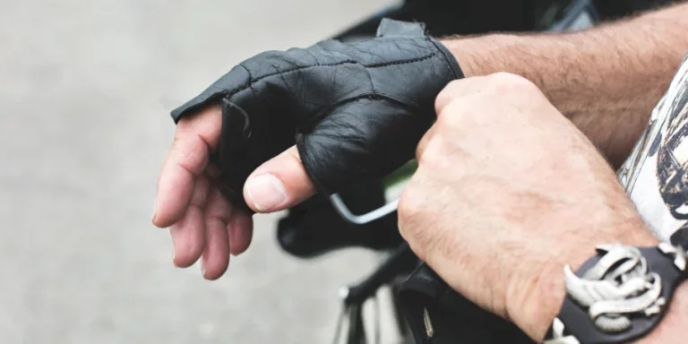 Worn Motorcycle Gloves