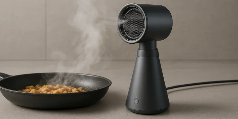 a portable range hood on the table