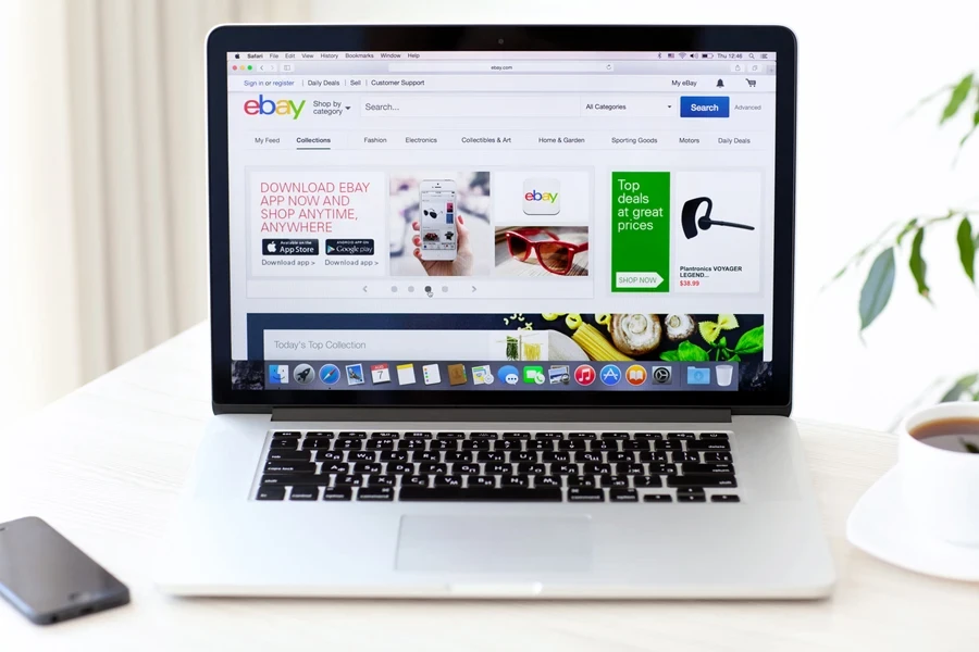 eBay open on a MacBook Pro