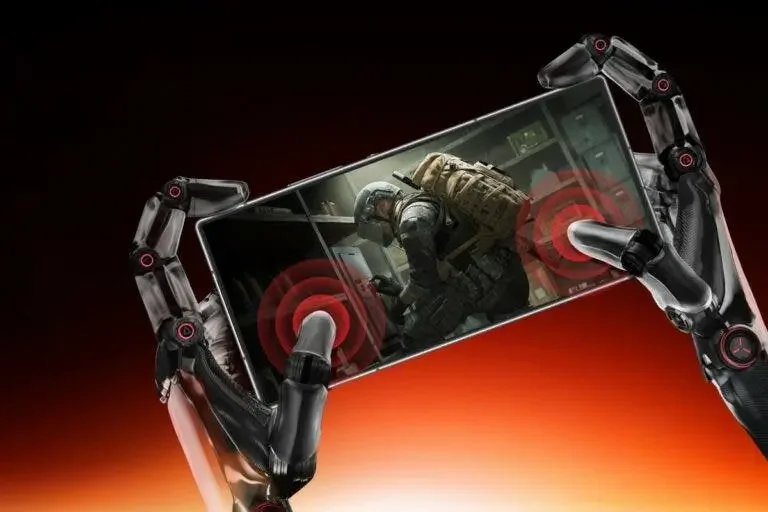 nubia RedMagic with the robot's hands